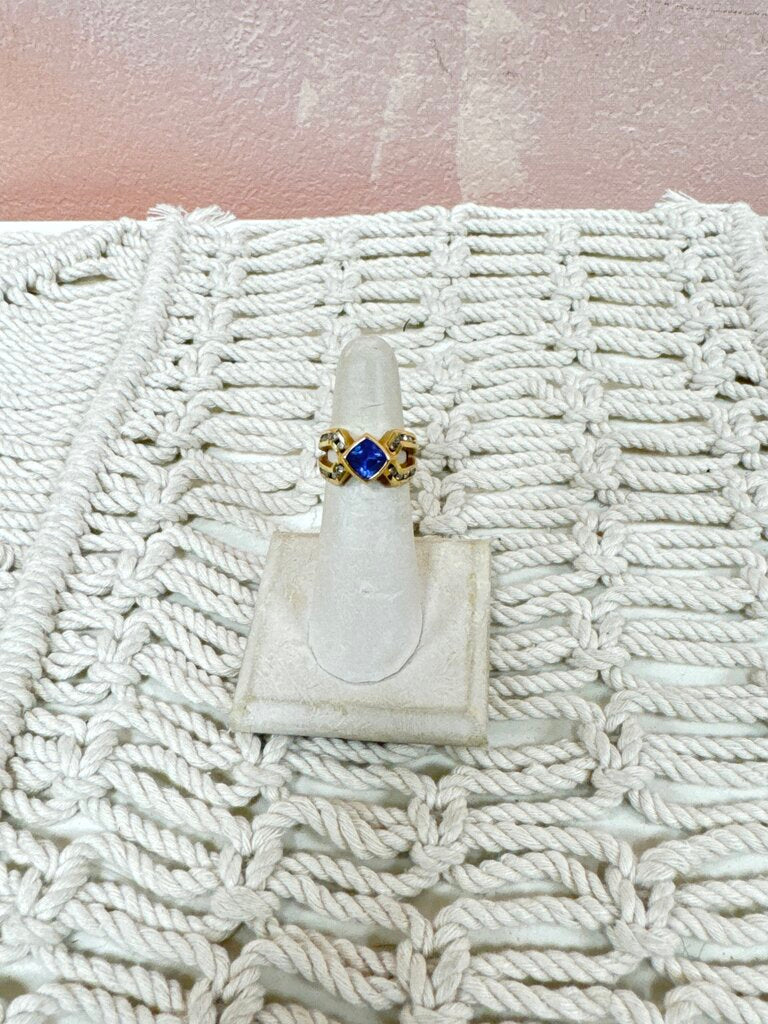 *(41)18k Yellow Gold and 14k White Gold Tanzanite and Diamond Ring