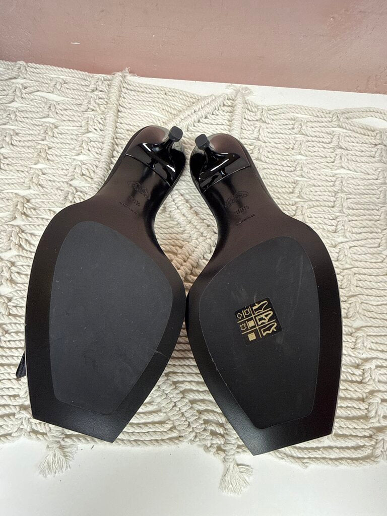 Alexander McQueen Black Silk Micro Mini Heel w/Box