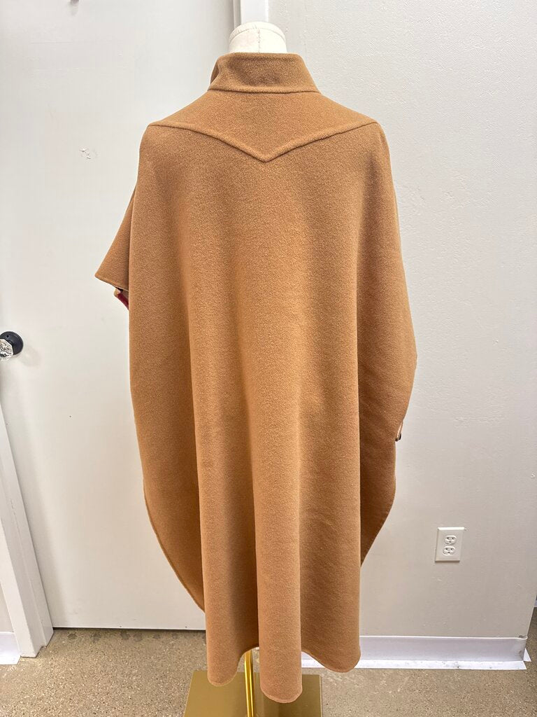 Burberry Tan and Nova Check Reversible Poncho