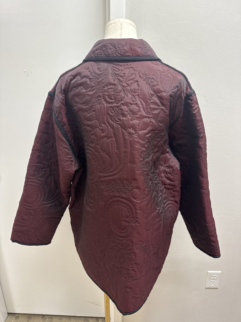 Lafayette 148 Maroon Quilted Barn Jacket