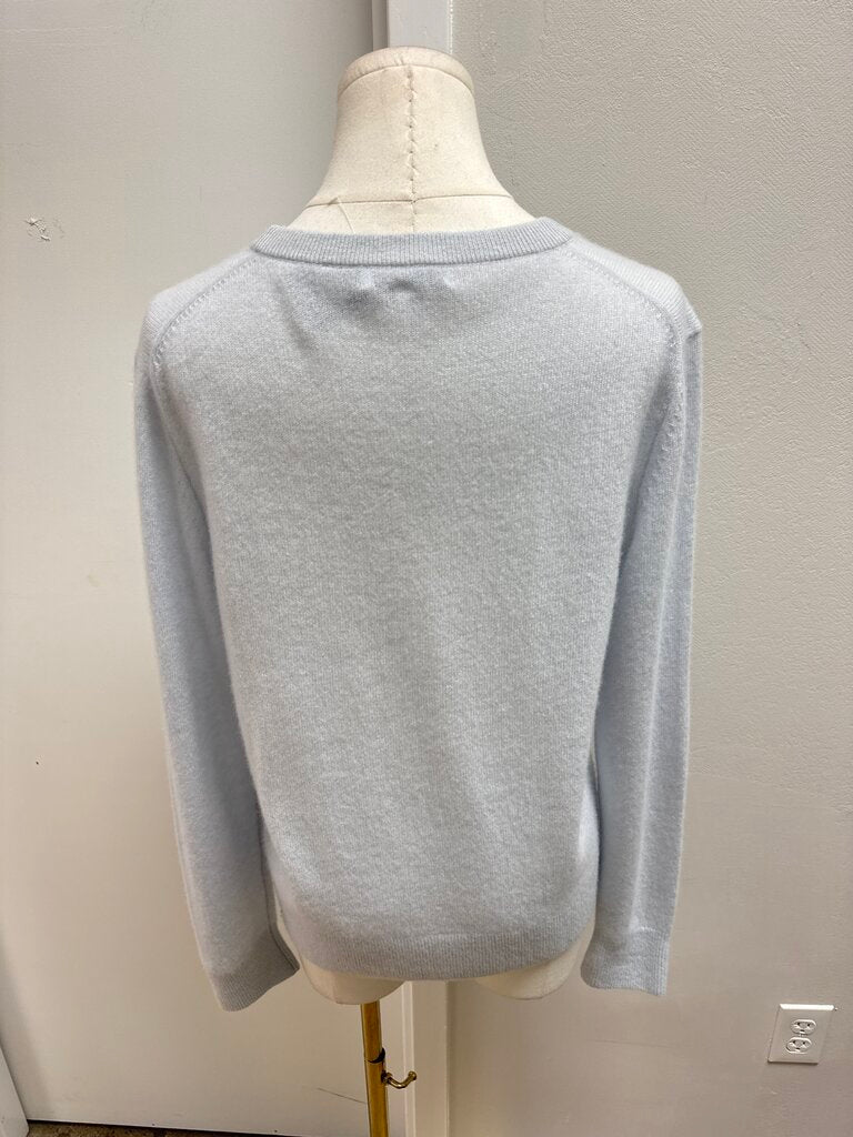White + Warren Light Blue Cashmere Sweater