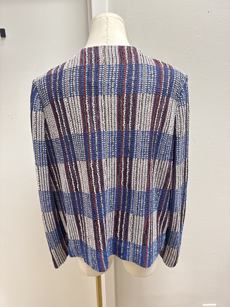 Misook Blue Plaid Tweed Jacket