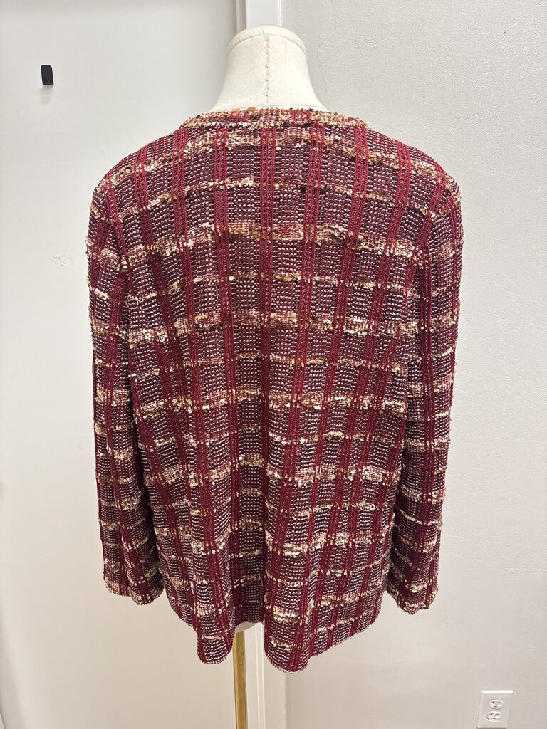 Misook Rust Plaid Tweed Jacket