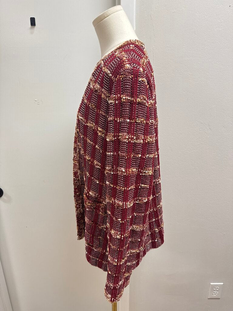 Misook Rust Plaid Tweed Jacket