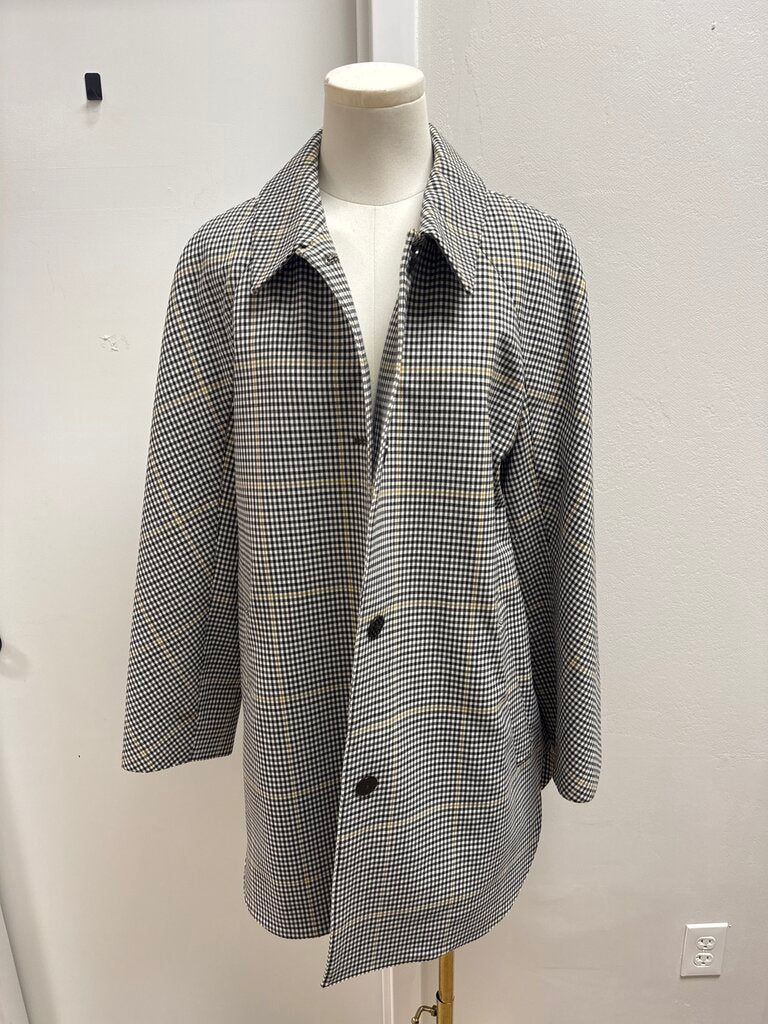 Theory Brown Houndstooth Overcoat