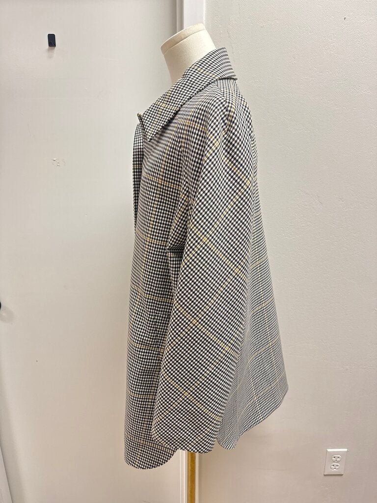 Theory Brown Houndstooth Overcoat