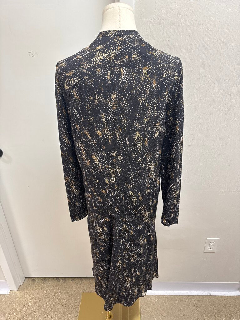 Isabel Marant Black Printed Silk Dress