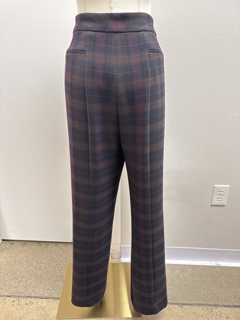 Elie Tahari Brown Plaid Trouser