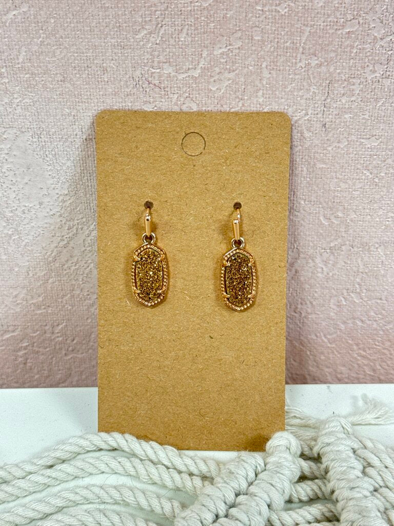 Bronze Druzy Drop Earring