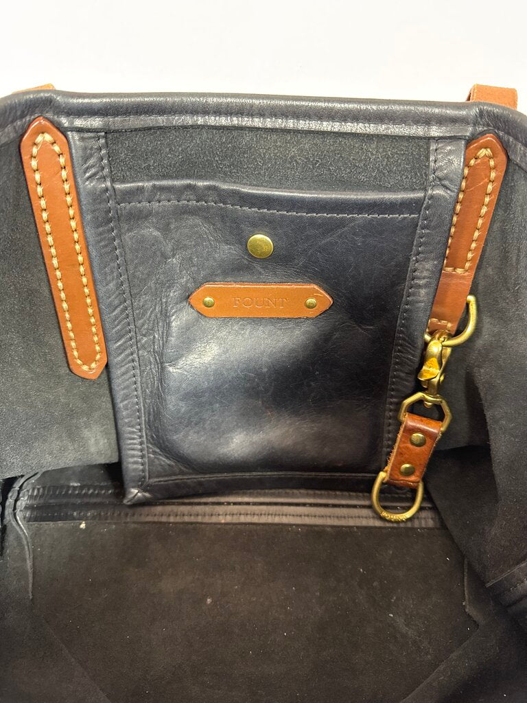 Fount Black Leather Tote