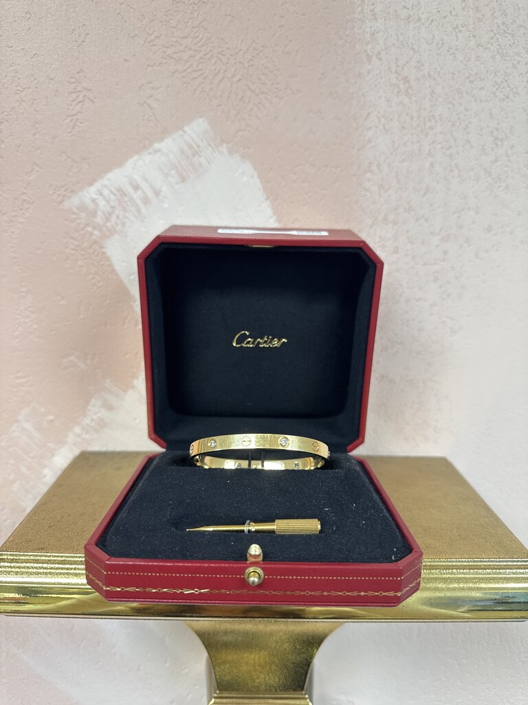 Cartier 18k and Diamond Love Bracelet w/Box (Retail $13,100)