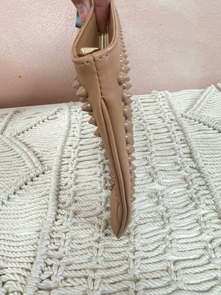 Louboutin Tan Rockstud Clutch