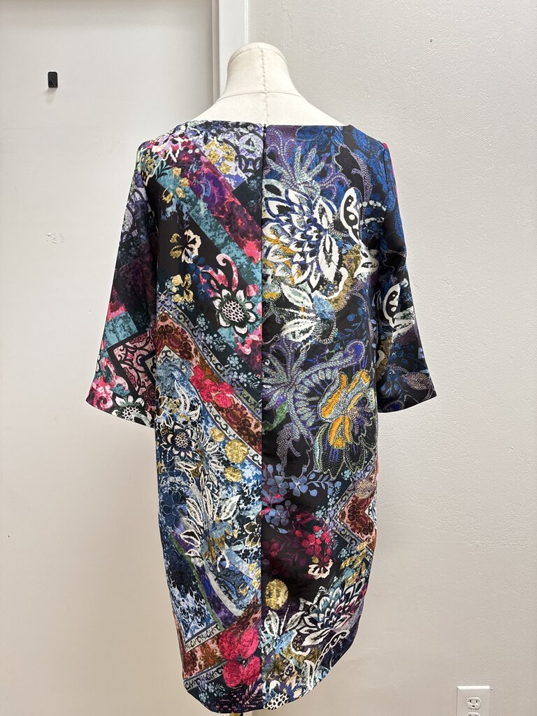 Fuzzi Black Floral Sheath Dress