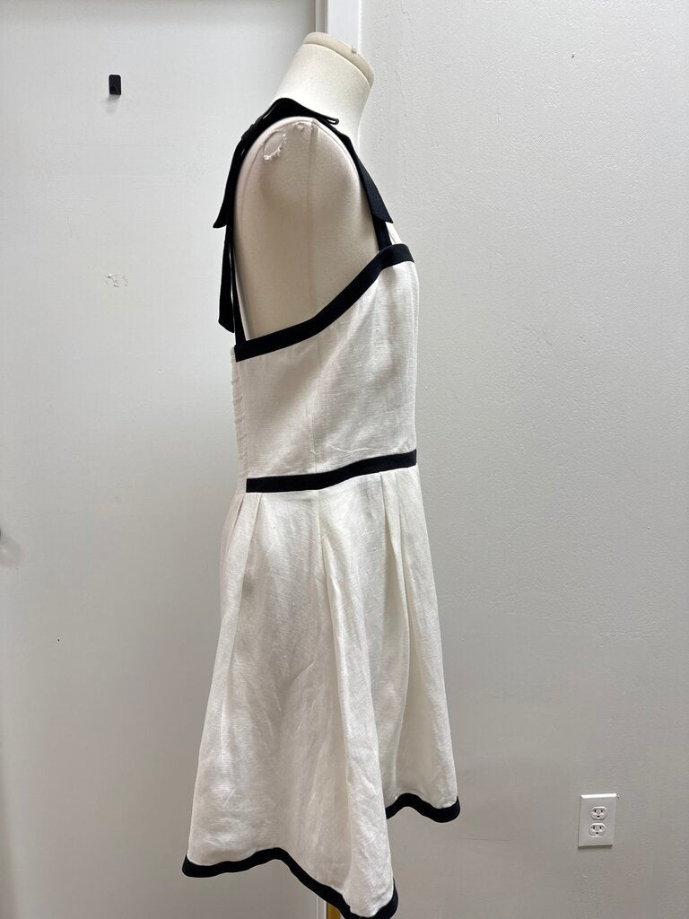 Alice + Olivia Black and White Linen Mini Dress