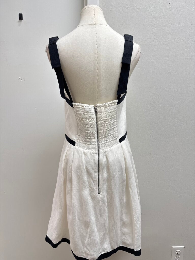 Alice + Olivia Black and White Linen Mini Dress