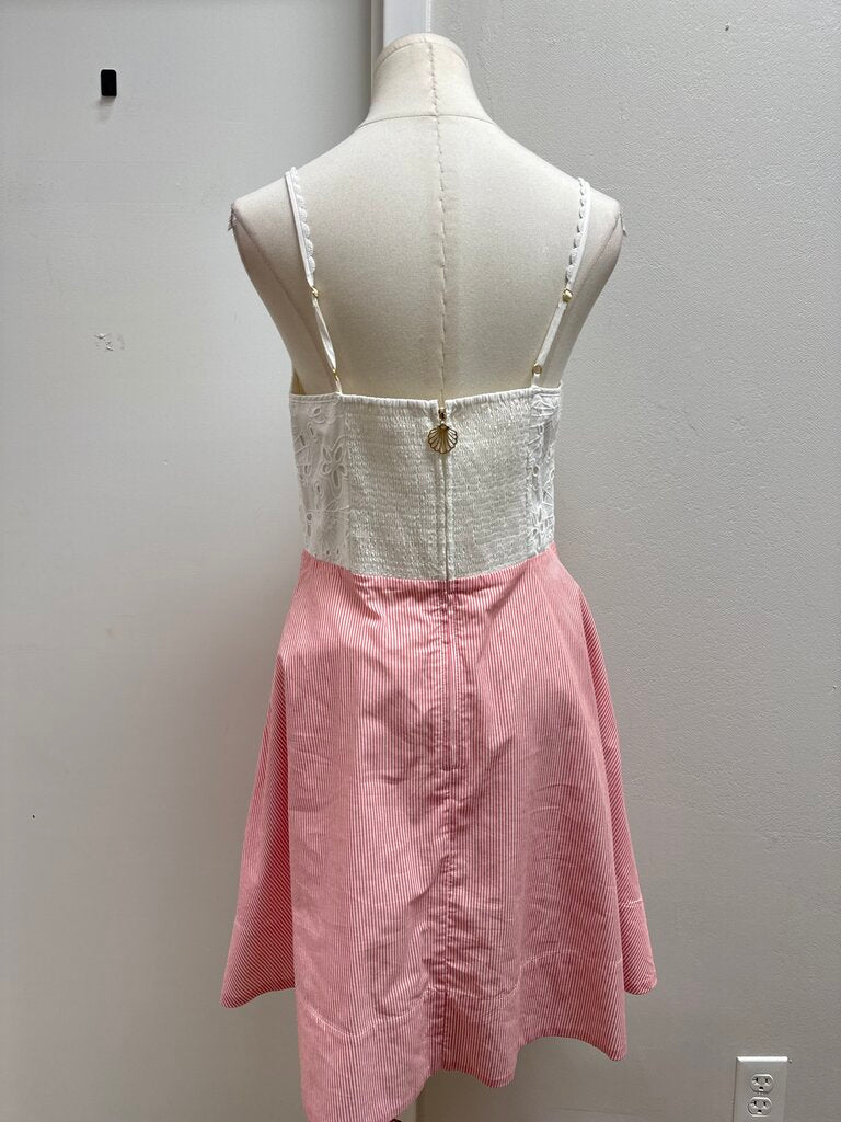 Lilly Pulitzer Red Striped Embroidered Dress