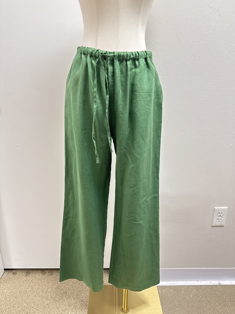 Nation Los Angeles Green Linen Pull On Pant