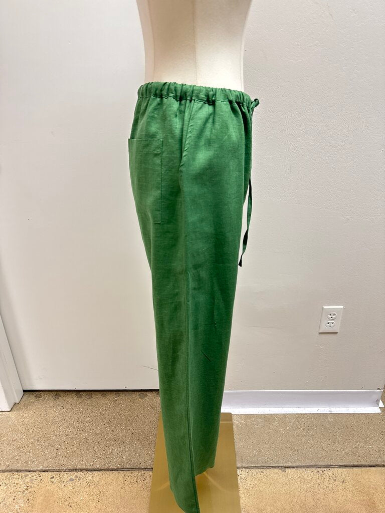 Nation Los Angeles Green Linen Pull On Pant