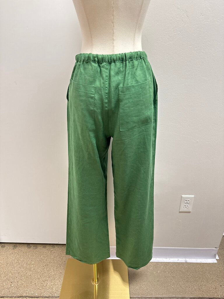Nation Los Angeles Green Linen Pull On Pant