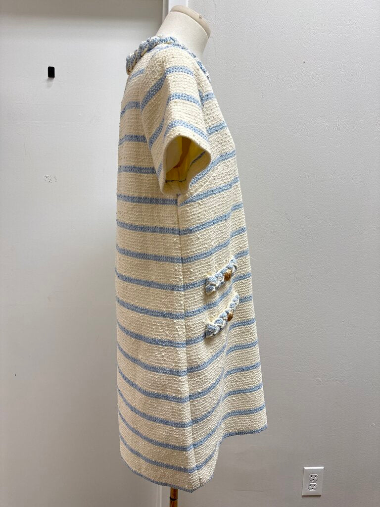 Tuckernuck Ecru and Blue Tweed Dress