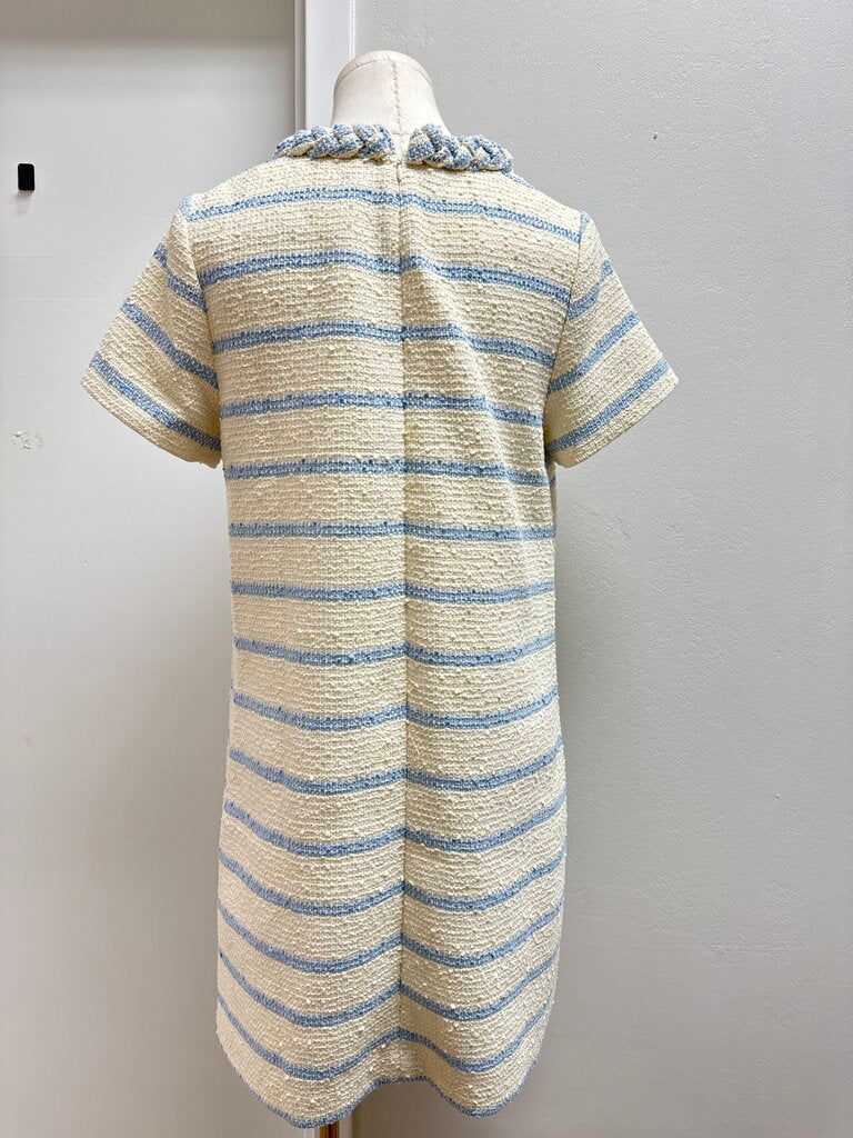 Tuckernuck Ecru and Blue Tweed Dress