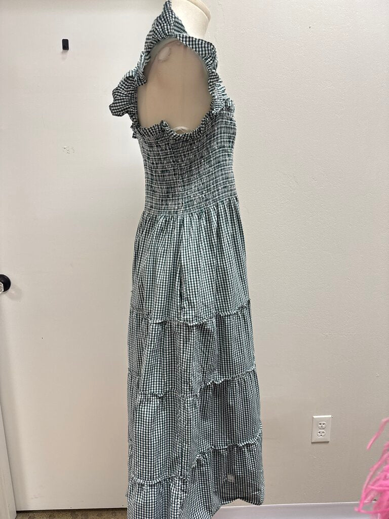 Hill House Green Gingham Maxi Dress
