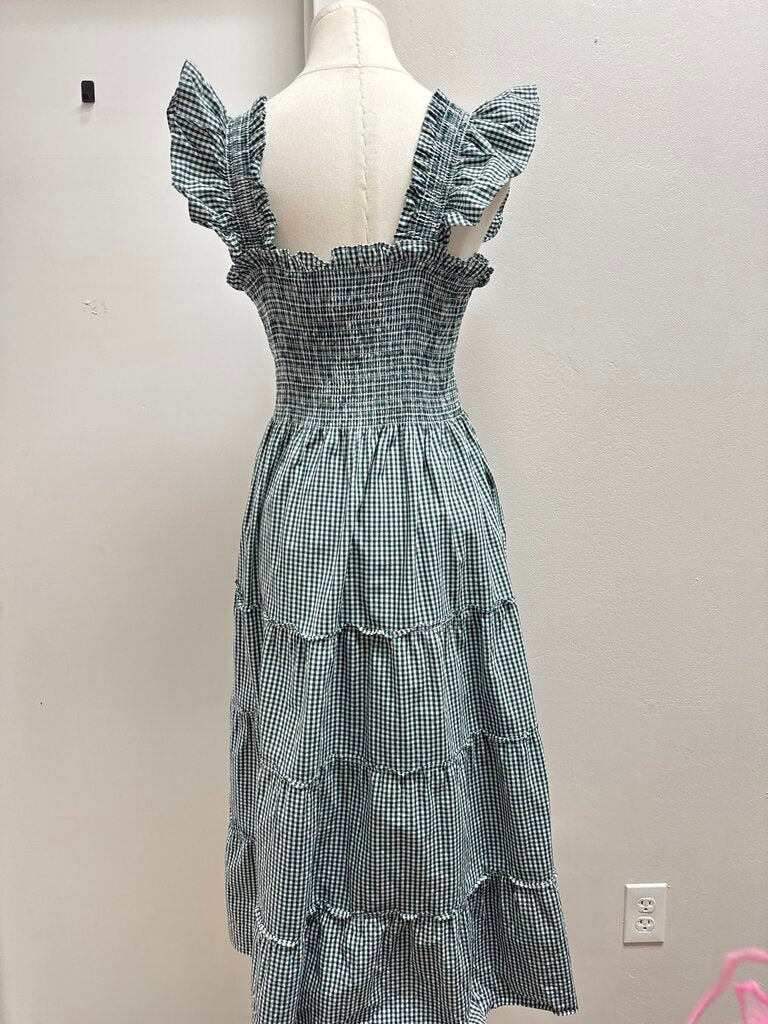 Hill House Green Gingham Maxi Dress