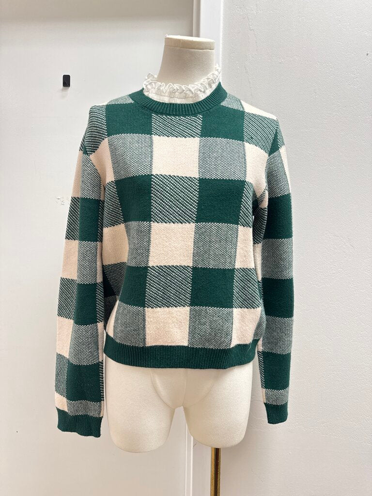 Anthropologie Green Plaid Sweater