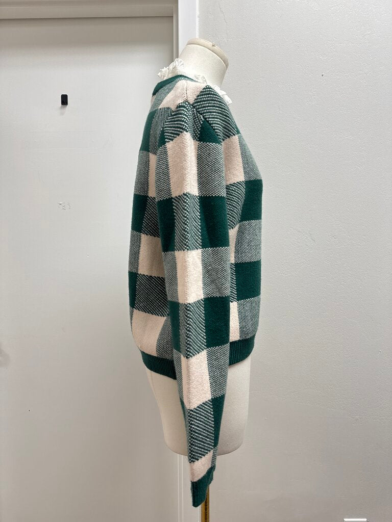 Anthropologie Green Plaid Sweater