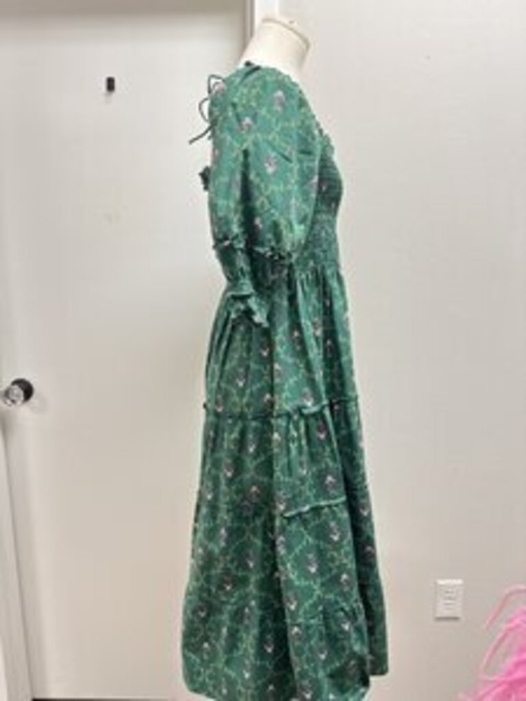 Hill House Green Floral Maxi Dress