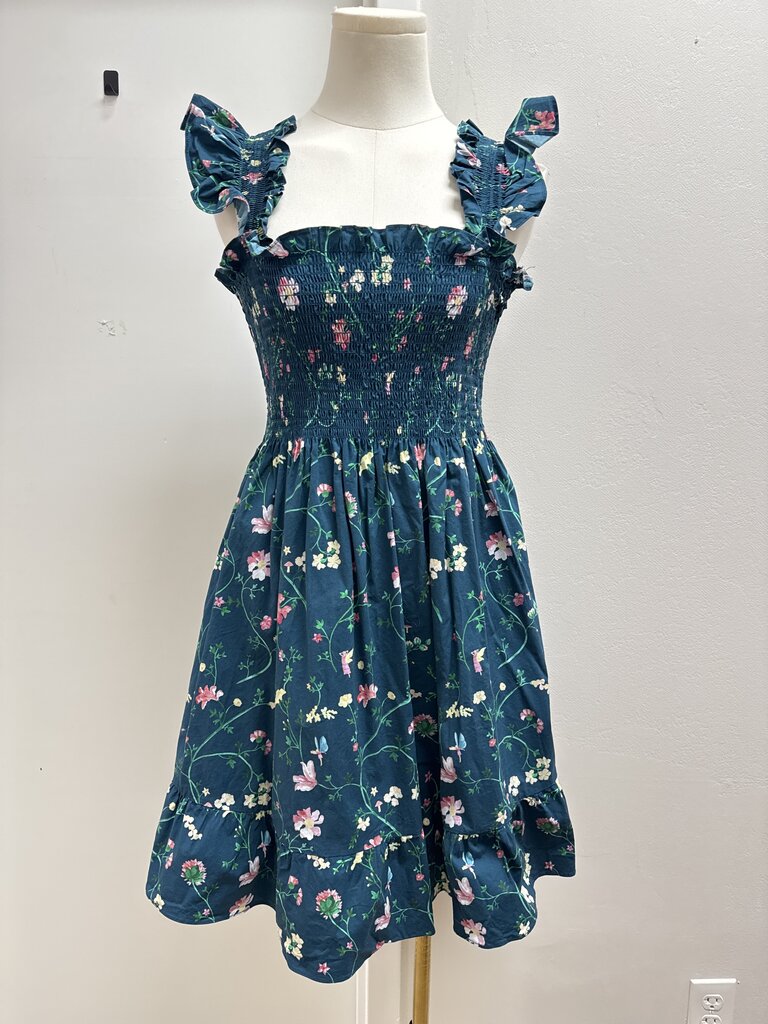 Hill House Green Floral Mini Dress