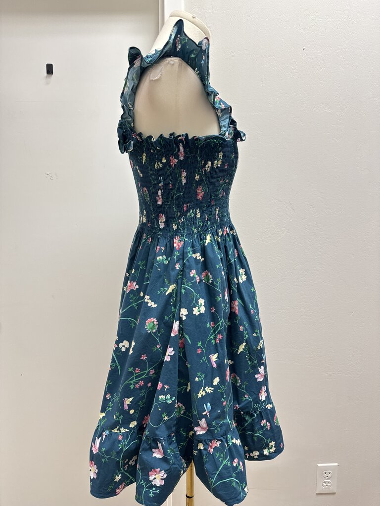 Hill House Green Floral Mini Dress