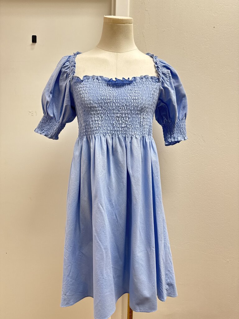 Hill House Light Blue Smocked Mini Dress