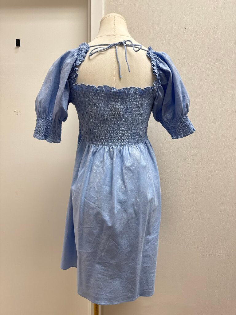 Hill House Light Blue Smocked Mini Dress
