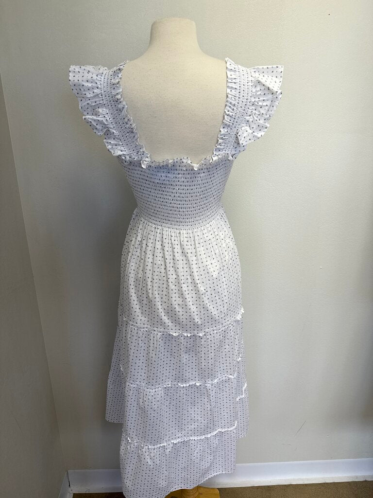 Hill House White Pin Dot Maxi Dress