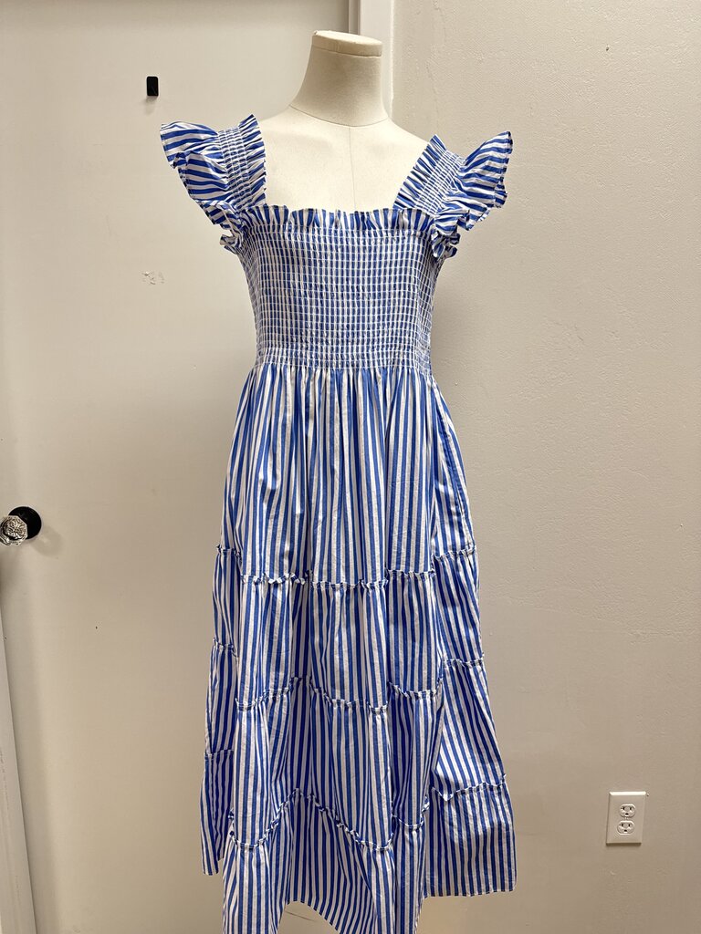 Hill House Blue and White Striped Maxi Dress