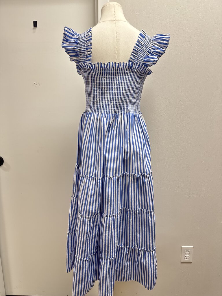 Hill House Blue and White Striped Maxi Dress