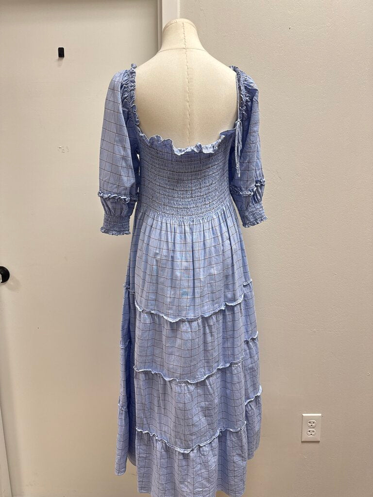 Hill House Blue Plaid Maxi Dress