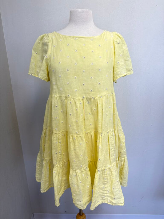 Lilly Pulitzer Yellow Linen Embroidered Dress