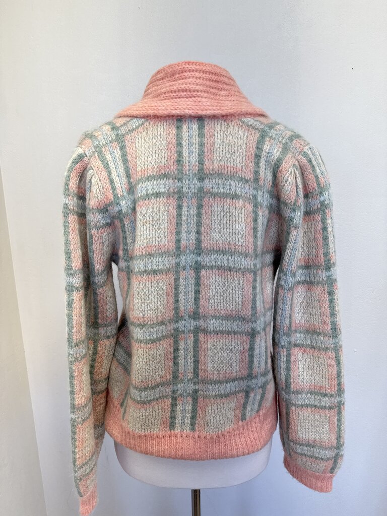 LoveShackFancy Pink Plaid Cardigan