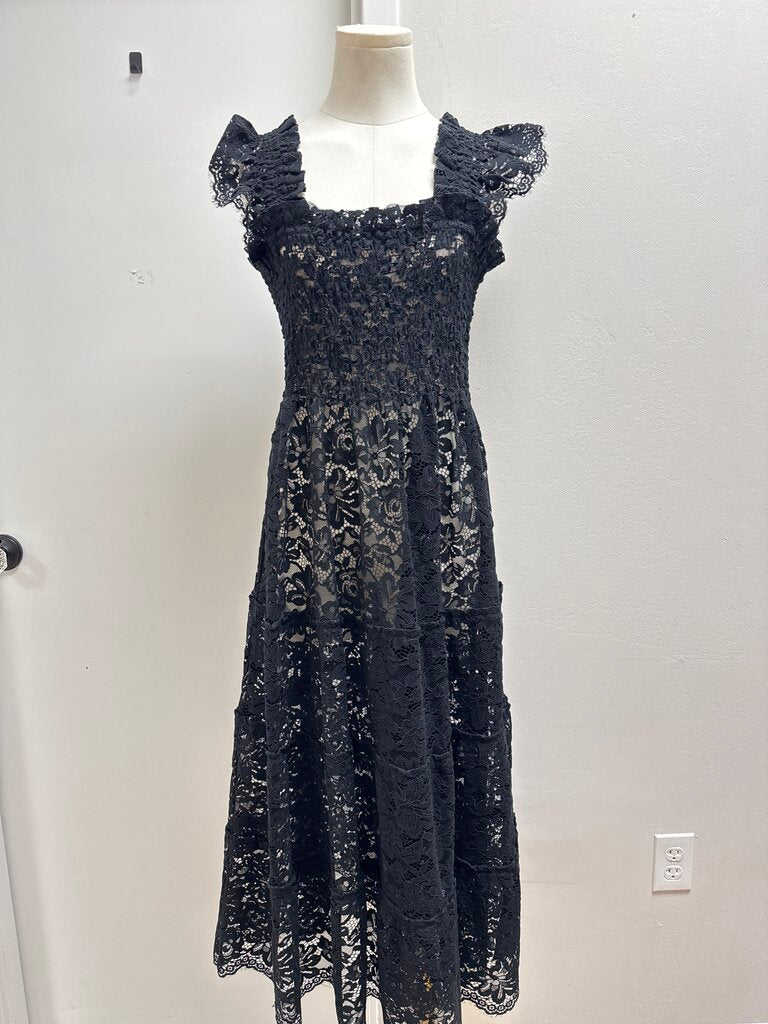 Hill House Black Lace Maxi Dress