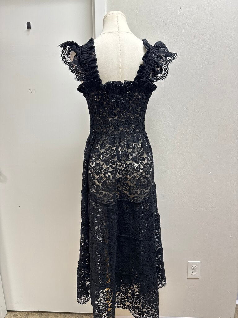 Hill House Black Lace Maxi Dress