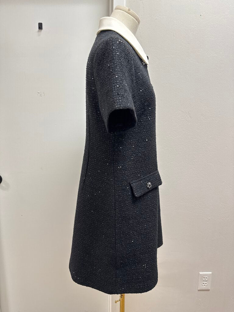 English Factory Black Tweed Mini Dress