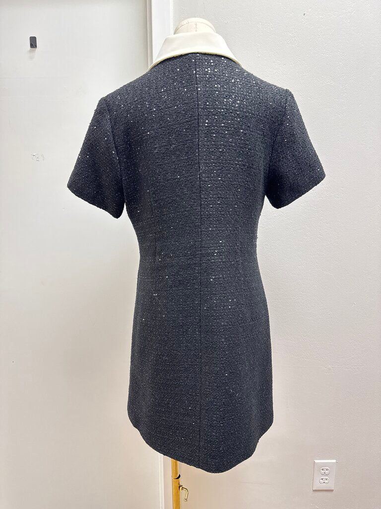 English Factory Black Tweed Mini Dress