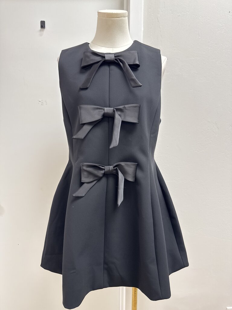 Hill House Black Bow Accent Mini Dress