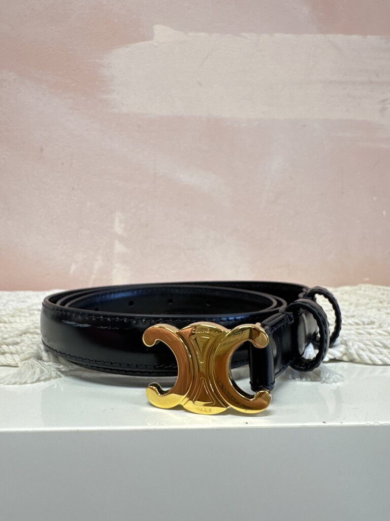 Celine Black 18mm Small Taurillon Belt w/Bag and Box
