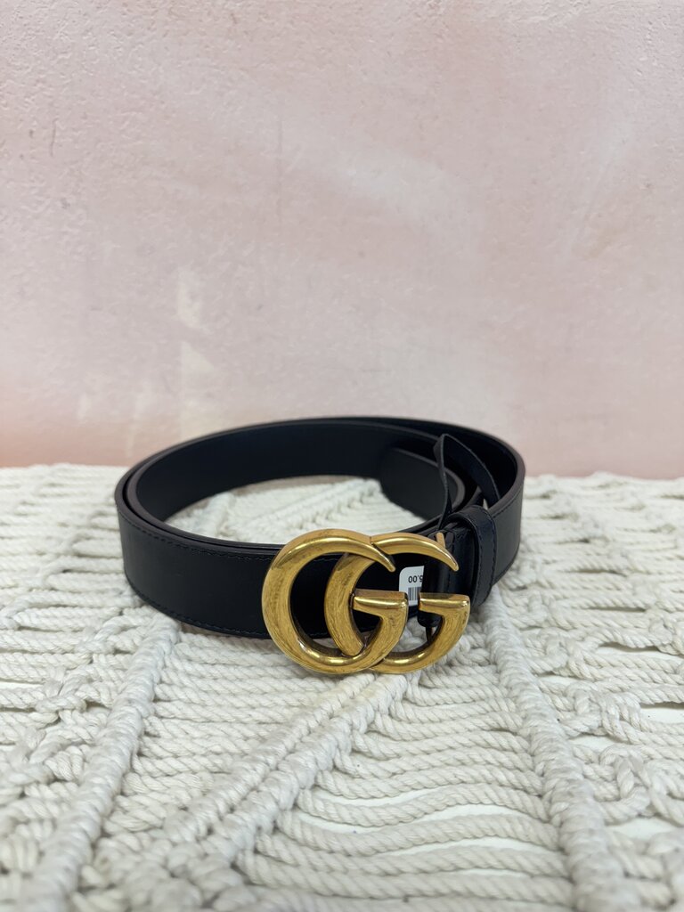 Gucci Black GG Marmont Belt w Box