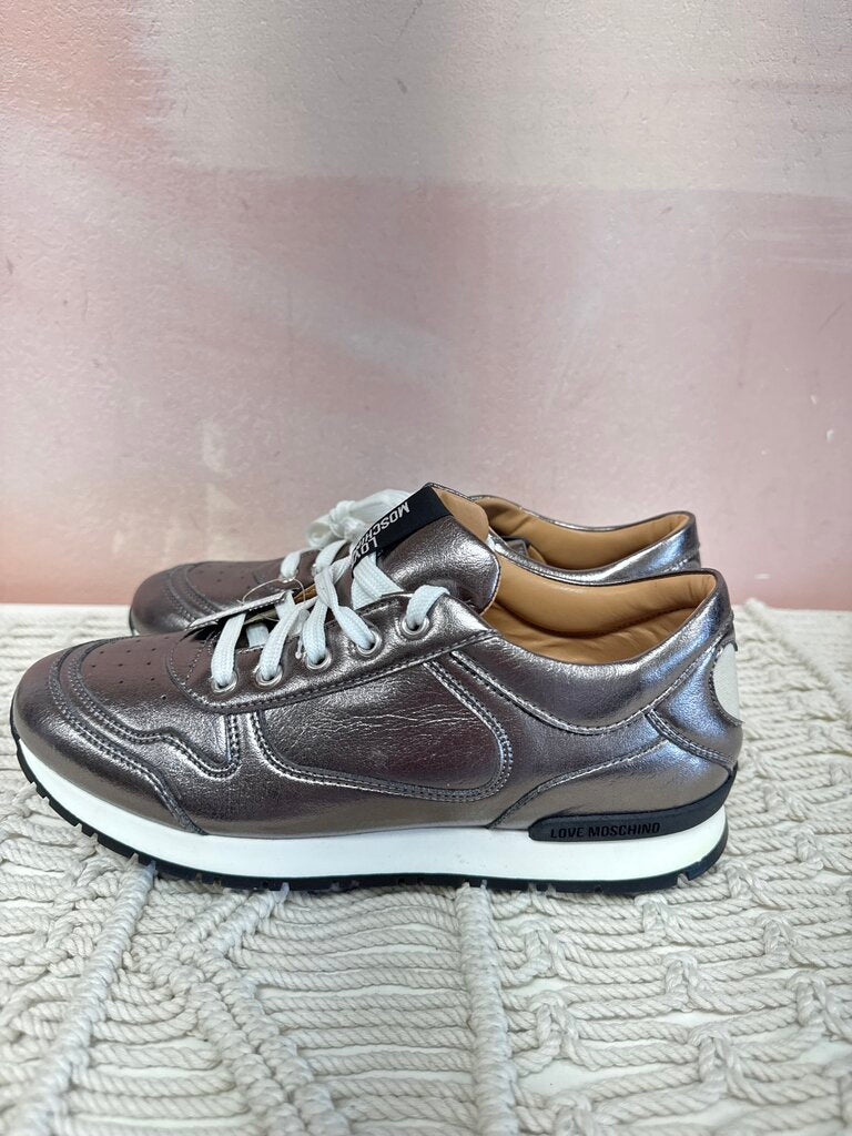Love Moschino Pewter Sneaker NWT w/Box