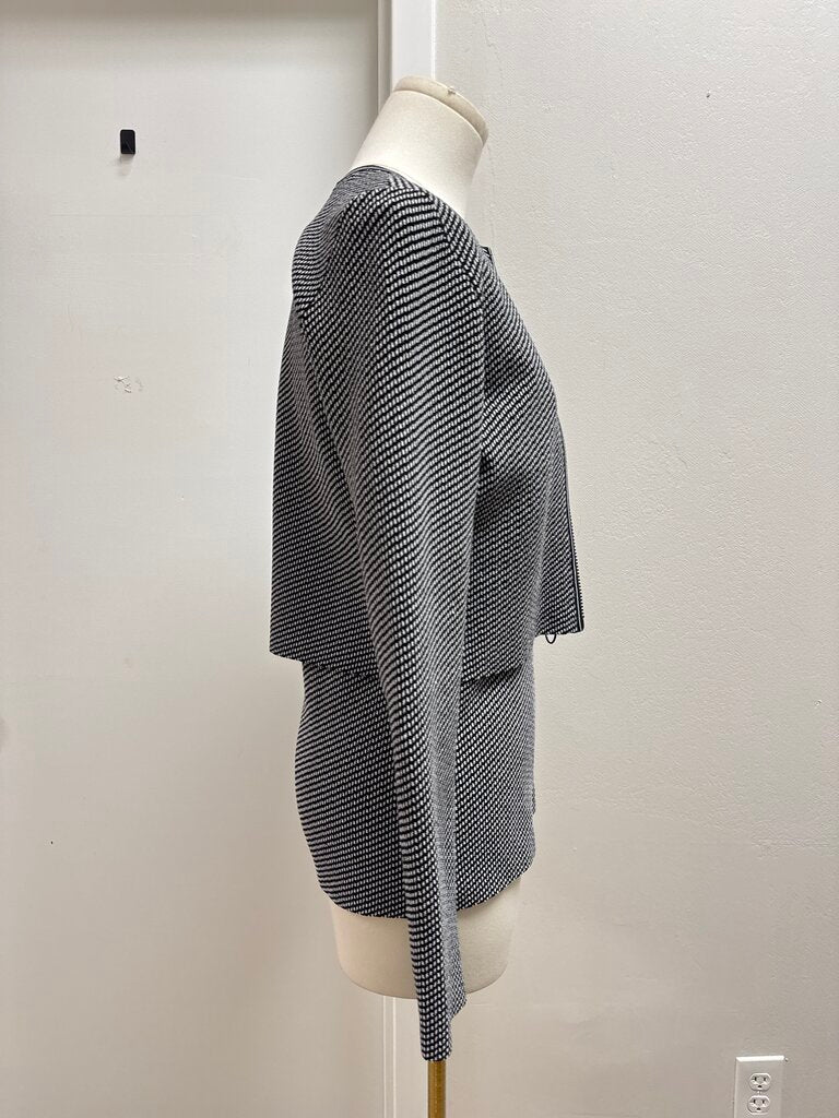 Akris Black and White Shell and Cardigan