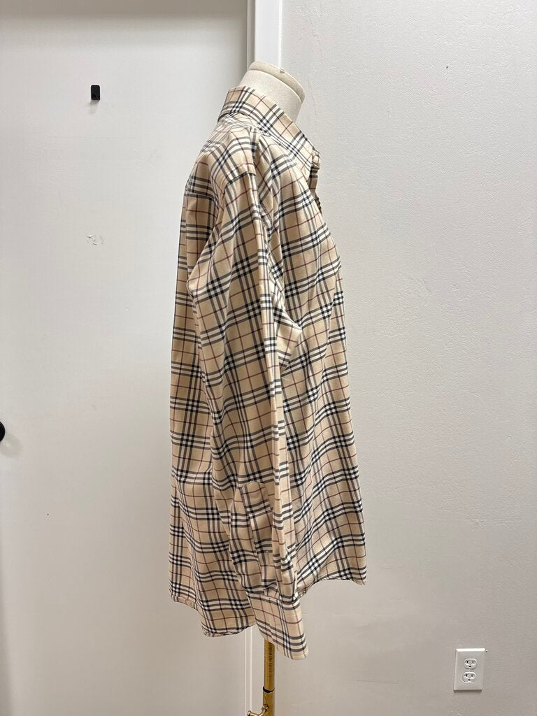 Burberry Tan Nova Check Button Up